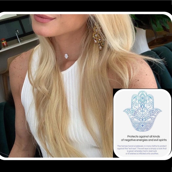 Handmade Hamsa Invisible necklace choker - Picture 3 of 9